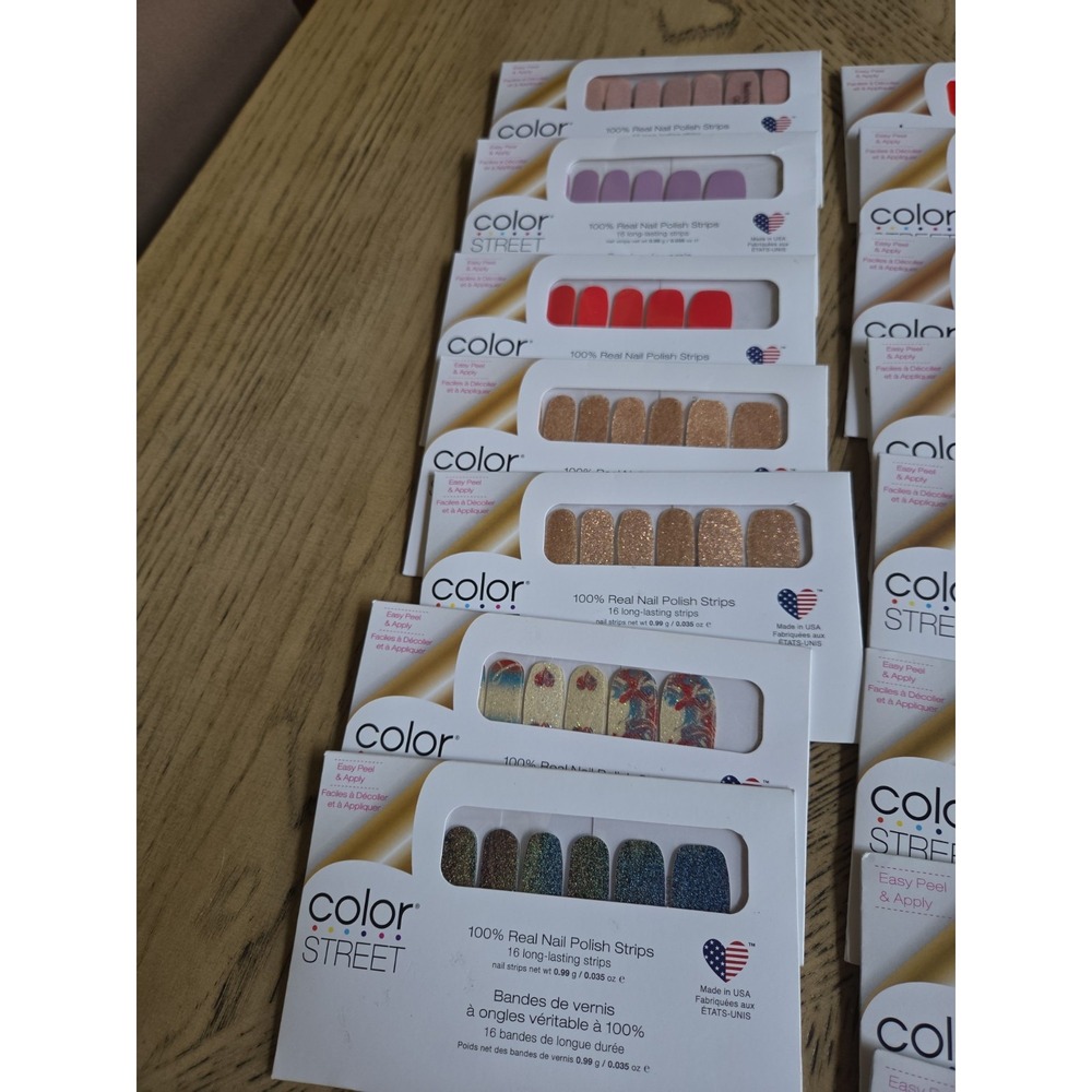COLOR STREET NAIL STRIPS Lot Of 24 Nail Polish Strips Assorted Colors Designs - Picture 2 of 16